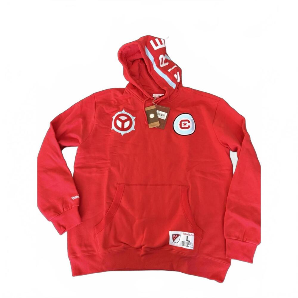 Mitchell & Ness Chicago Fire FC Hoodie Red Size Large